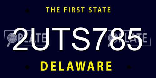 2UTS785 Delaware License Plate