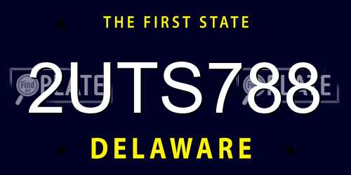 2UTS788 Delaware License Plate