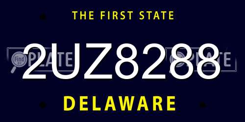 2UZ8288 Delaware License Plate