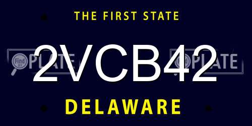 2VCB42 Delaware License Plate