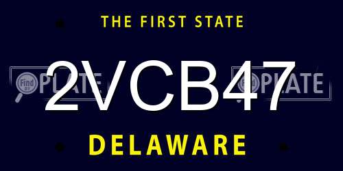 2VCB47 Delaware License Plate