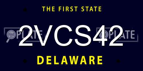 2VCS42 Delaware License Plate