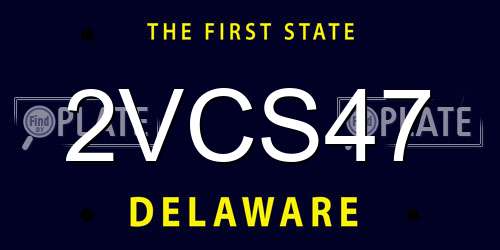 2VCS47 Delaware License Plate