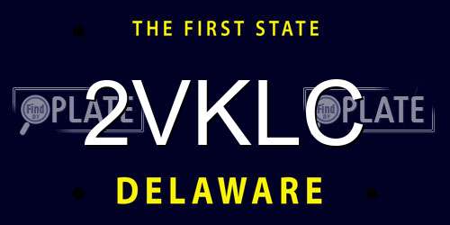 2VKLC Delaware License Plate