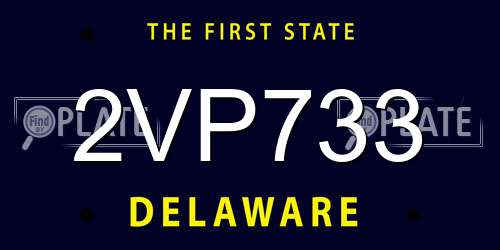 2VP733 Delaware License Plate