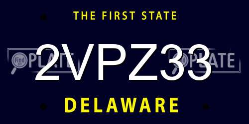 2VPZ33 Delaware License Plate