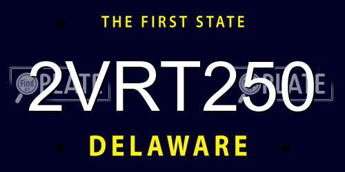 2VRT250 Delaware License Plate
