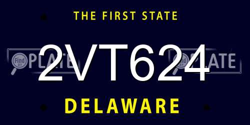 2VT624 Delaware License Plate