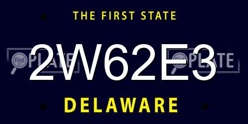 2W62E3 Delaware License Plate