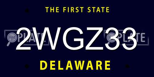 2WGZ33 Delaware License Plate