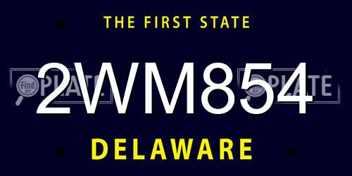2WM854 Delaware License Plate