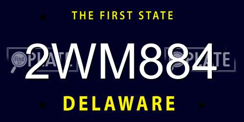 2WM884 Delaware License Plate