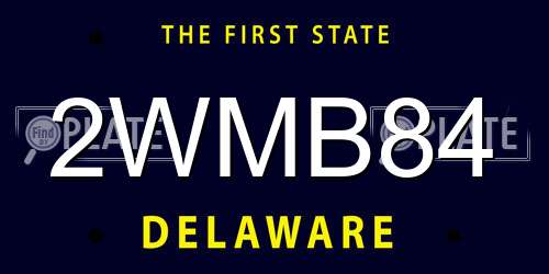 2WMB84 Delaware License Plate