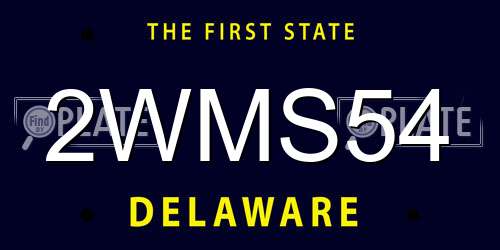 2WMS54 Delaware License Plate