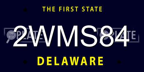 2WMS84 Delaware License Plate