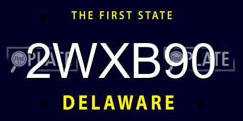 2WXB90 Delaware License Plate