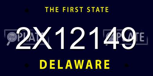 2X12149 Delaware License Plate