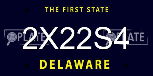 2X22S4 Delaware License Plate