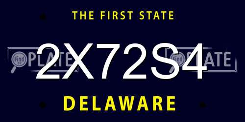 2X72S4 Delaware License Plate