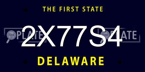 2X77S4 Delaware License Plate