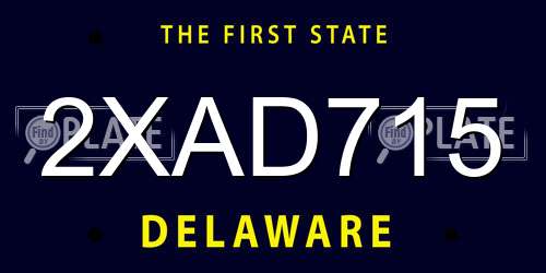 2XAD715 Delaware License Plate