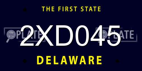 2XD045 Delaware License Plate