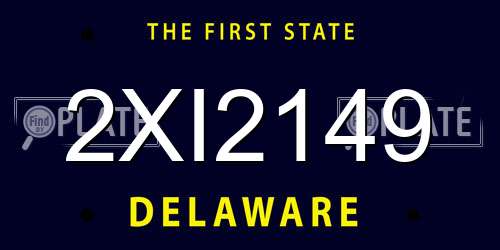 2XI2149 Delaware License Plate