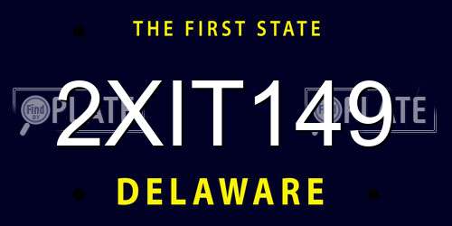 2XIT149 Delaware License Plate
