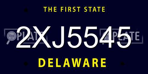 2XJ5545 Delaware License Plate