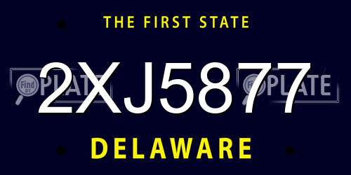 2XJ5877 Delaware License Plate