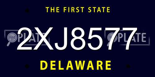2XJ8577 Delaware License Plate
