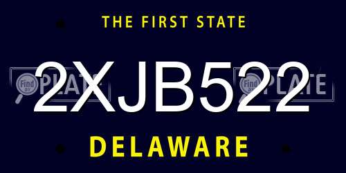 2XJB522 Delaware License Plate