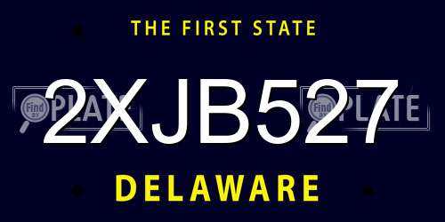 2XJB527 Delaware License Plate