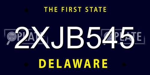 2XJB545 Delaware License Plate