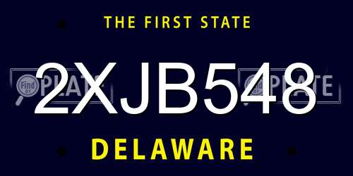 2XJB548 Delaware License Plate