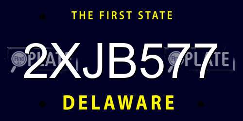 2XJB577 Delaware License Plate