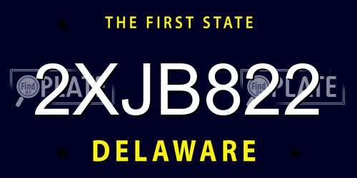 2XJB822 Delaware License Plate