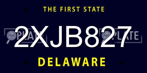 2XJB827 Delaware License Plate