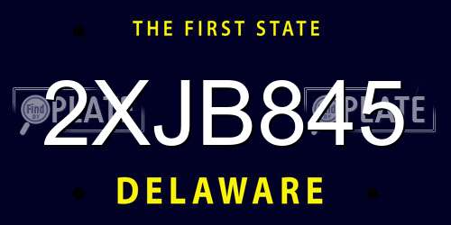 2XJB845 Delaware License Plate