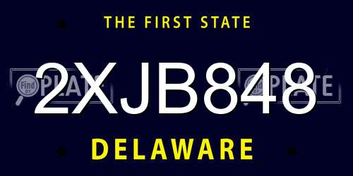 2XJB848 Delaware License Plate