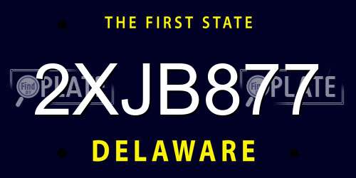 2XJB877 Delaware License Plate