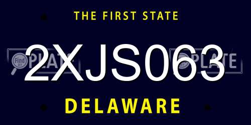 2XJS063 Delaware License Plate
