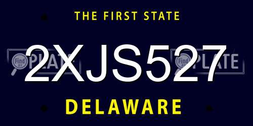 2XJS527 Delaware License Plate