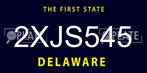 2XJS545 Delaware License Plate