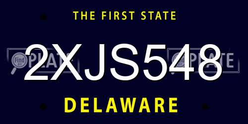 2XJS548 Delaware License Plate