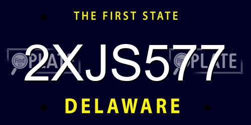 2XJS577 Delaware License Plate