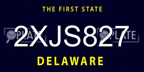 2XJS827 Delaware License Plate