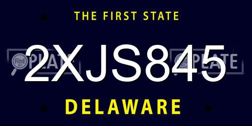 2XJS845 Delaware License Plate