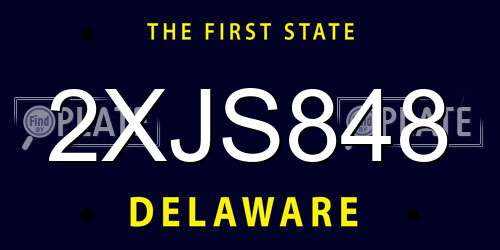 2XJS848 Delaware License Plate