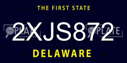 2XJS872 Delaware License Plate